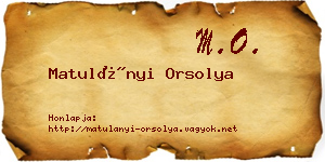 Matulányi Orsolya névjegykártya